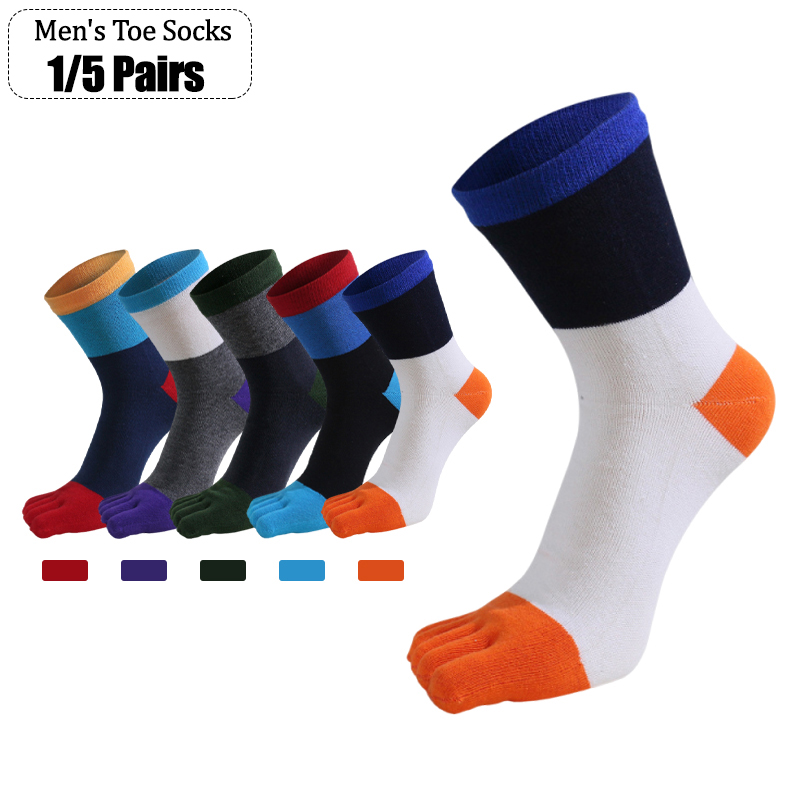 1/5 Pairs Men Five Finger Sock - Toe Sock Split 评论和价格