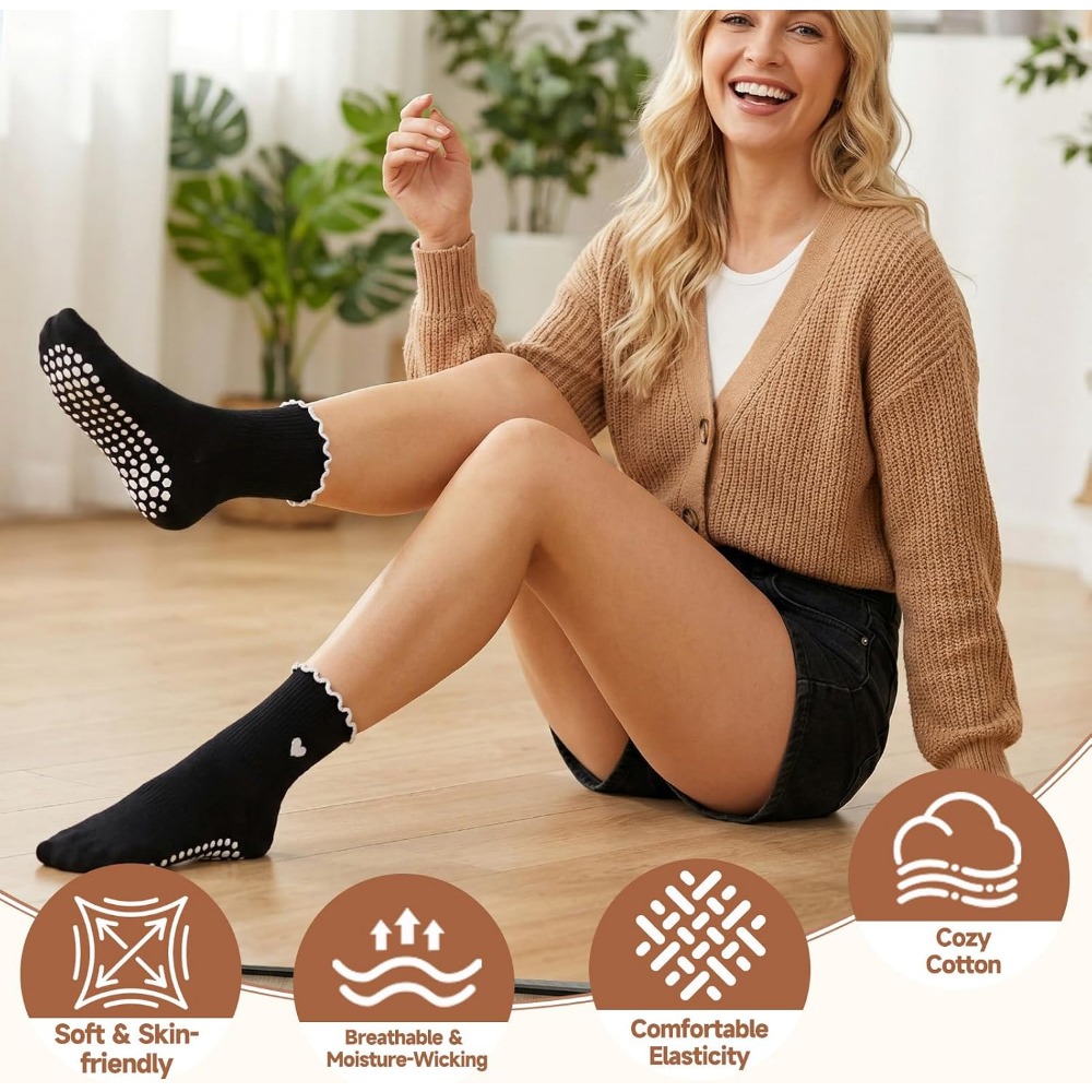 Stylish Yoga Socks with Non-Sl - Grip Sock Yoga 评论和价格