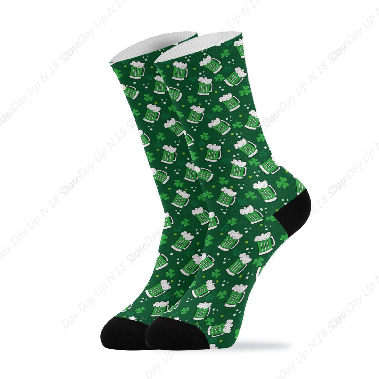 Green Clover Leaf Beer St. Pat - Cotton Crew Sock Pack 评论和价格