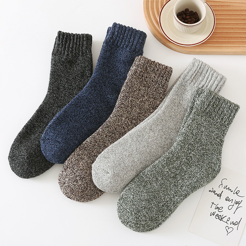 5 Pairs Solid Color Pattern Me - Thermal Sock Winter 评论和价格
