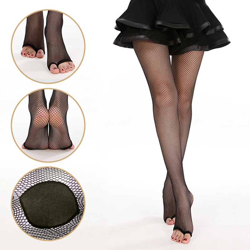 Sexy Peep Toe Latin Fishnet Ti - Fishnet Stocking Women 评论和价格