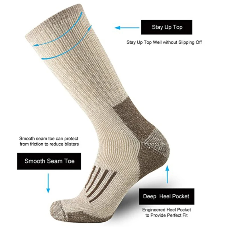 80% Wool Socks Warm Thicken Hi - Wool Hiking Sock 评论和价格