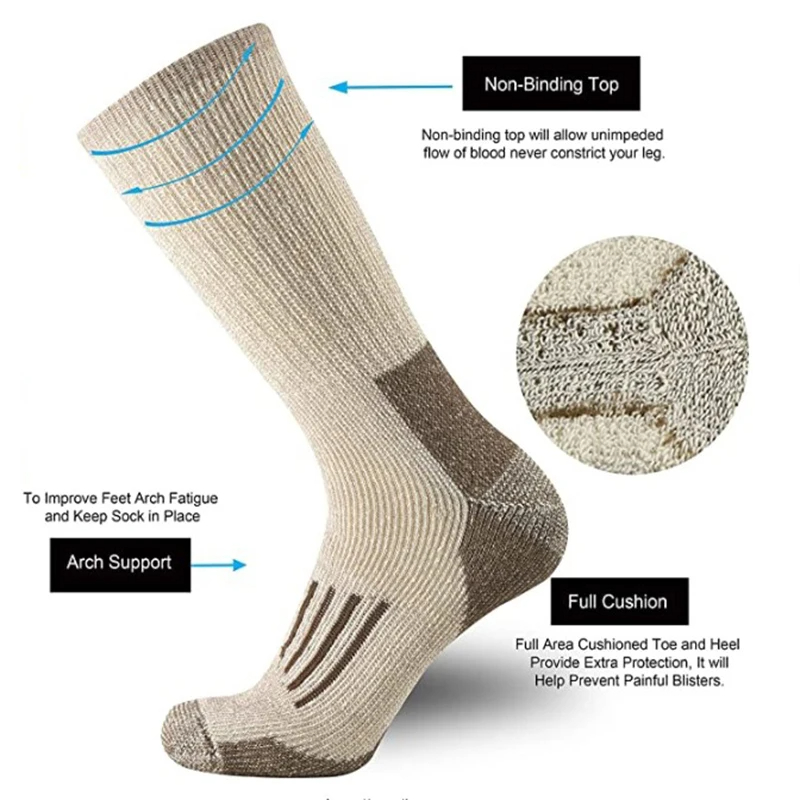 80% Wool Socks Warm Thicken Hi - Wool Hiking Sock 评论和价格