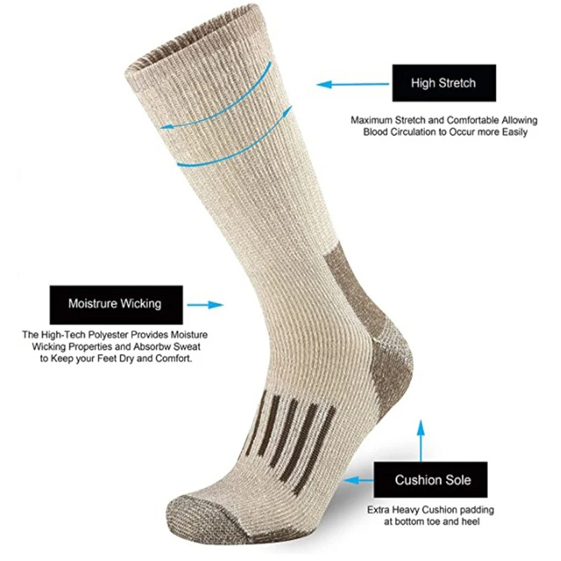 80% Wool Socks Warm Thicken Hi - Wool Hiking Sock 评论和价格