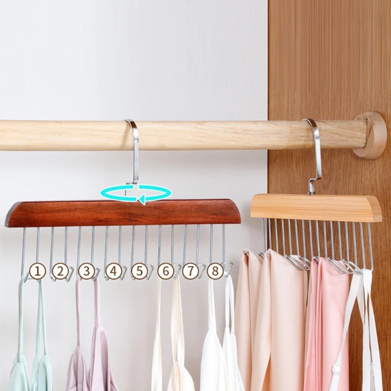 Solid Wood Eight-hook Hanger M - Sock Organizer Tray 评论和价格