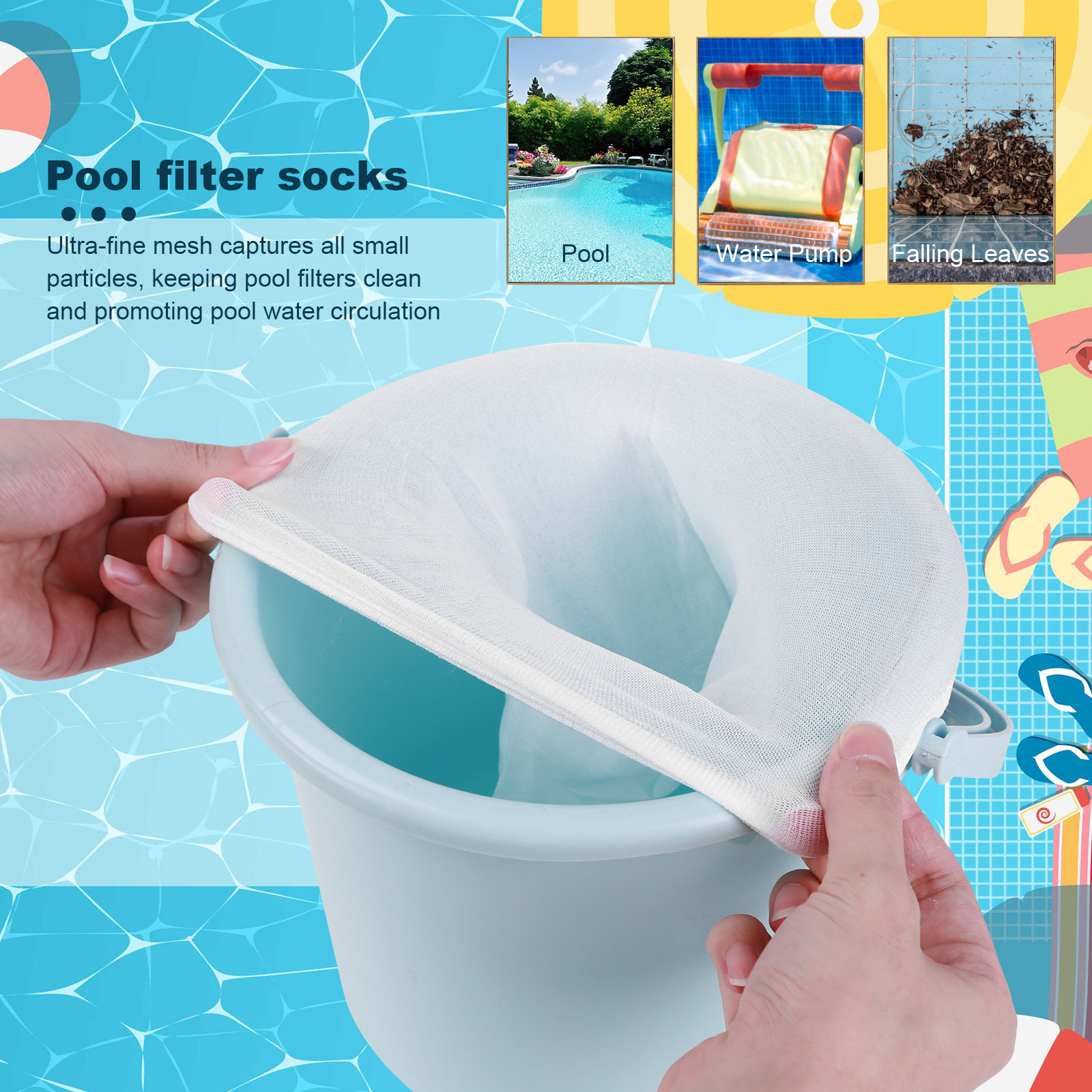 100-5PCS Pool Skimmer Socks El - Sock Organizer Tray 评论和价格