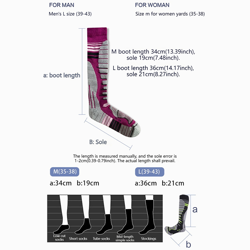GTUBIKE Merino Wool Ski Socks, - Thermal Sock Winter 评论和价格