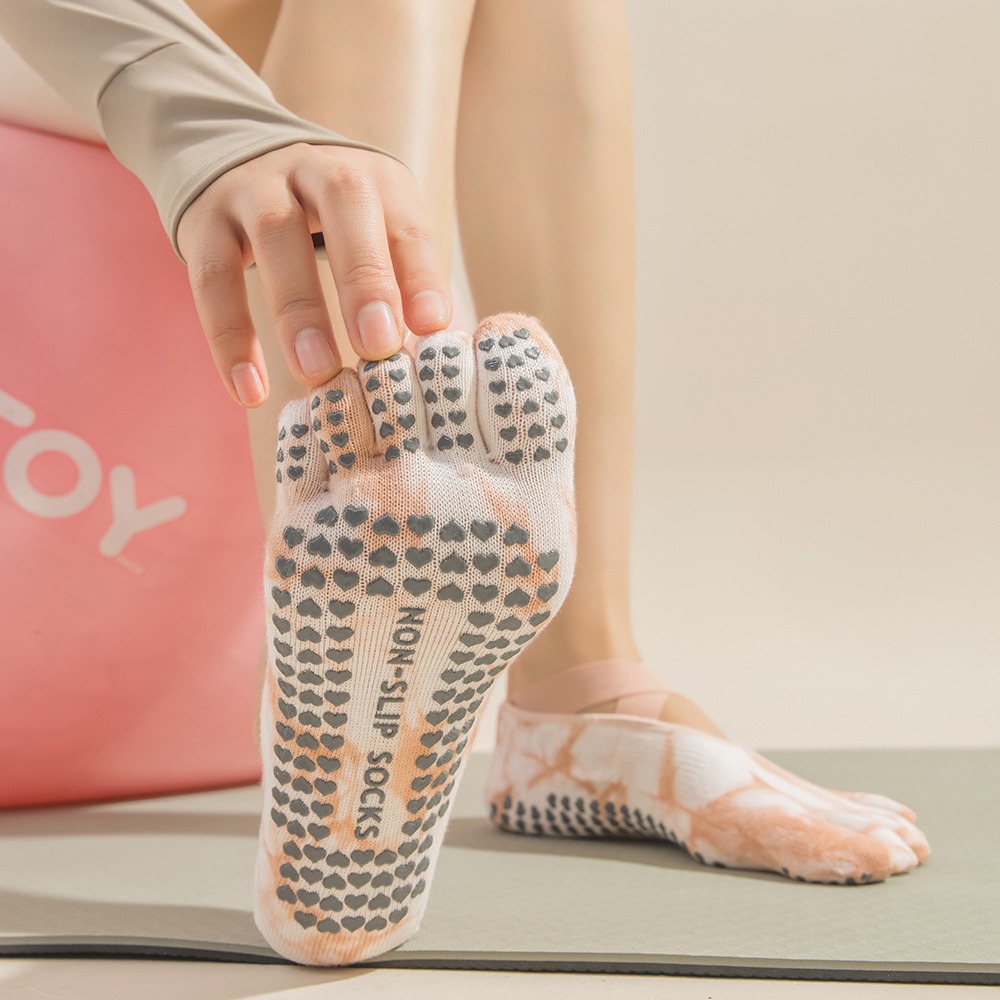 Women's Tie-Dye Five-Finger Gr - Grip Sock Yoga 评论和价格